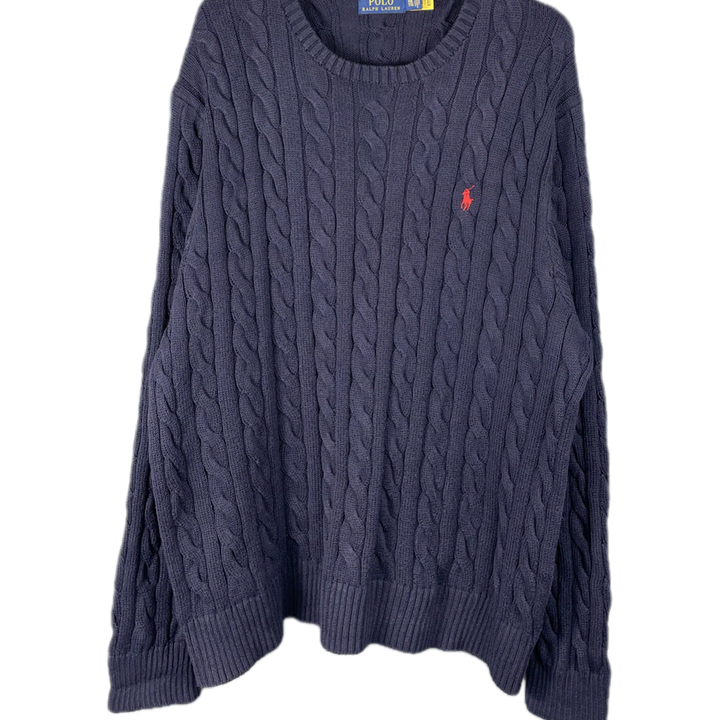 [BUNJANG] Polo Ralph Lauren Cotton Cable Knit Sweater / [XXL] 폴로 랄프로렌 코튼 케이블 꽈배기 니트 스웨터 QR인증