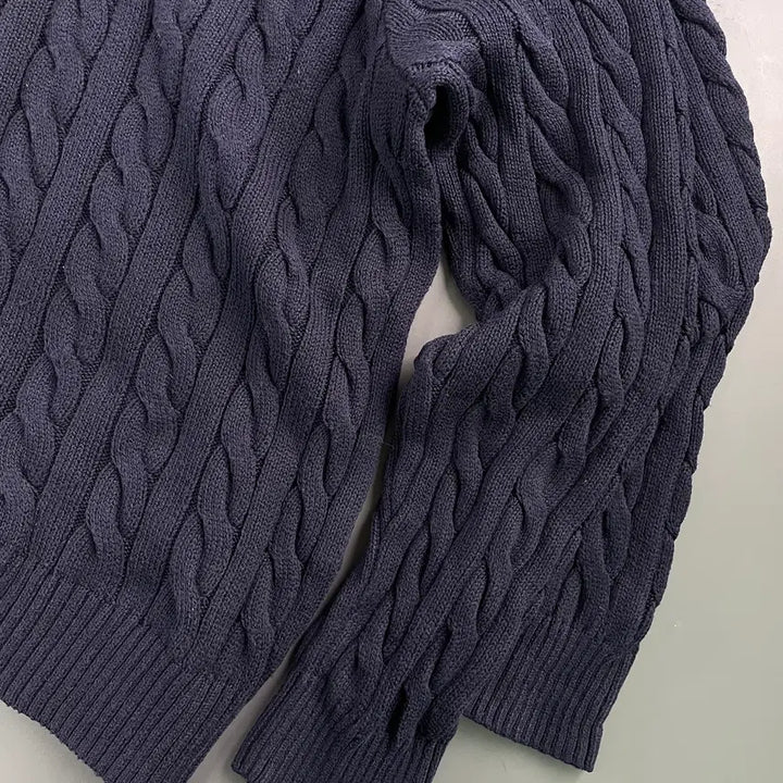 [BUNJANG] Polo Ralph Lauren Cotton Cable Knit Sweater / [XXL] 폴로 랄프로렌 코튼 케이블 꽈배기 니트 스웨터 QR인증
