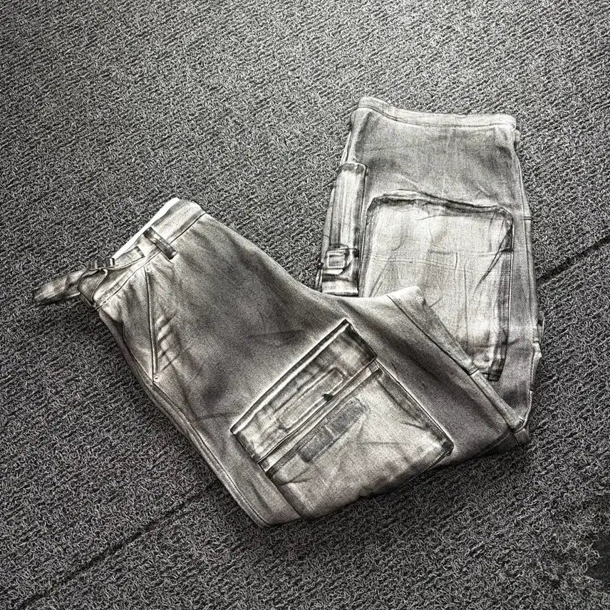 [BUNJANG] G/R Painted Denim Cargo Dirty Pants / 그레일즈 프로젝트G/R 페인티드 데님 카고 더티 팬츠 3378