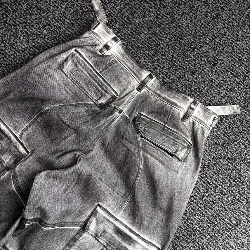 [BUNJANG] G/R Painted Denim Cargo Dirty Pants / 그레일즈 프로젝트G/R 페인티드 데님 카고 더티 팬츠 3378