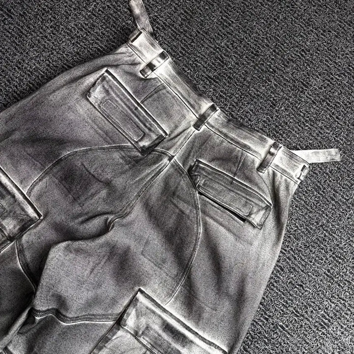 [BUNJANG] G/R Painted Denim Cargo Dirty Pants / 그레일즈 프로젝트G/R 페인티드 데님 카고 더티 팬츠 3378