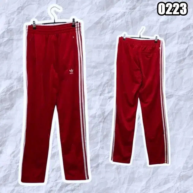 [BUNJANG] Adidas Firebird Track Pants Training Trousers Red / M 아디다스 파이어버드 트랙 팬츠 트레이닝 츄리닝 바지 레드