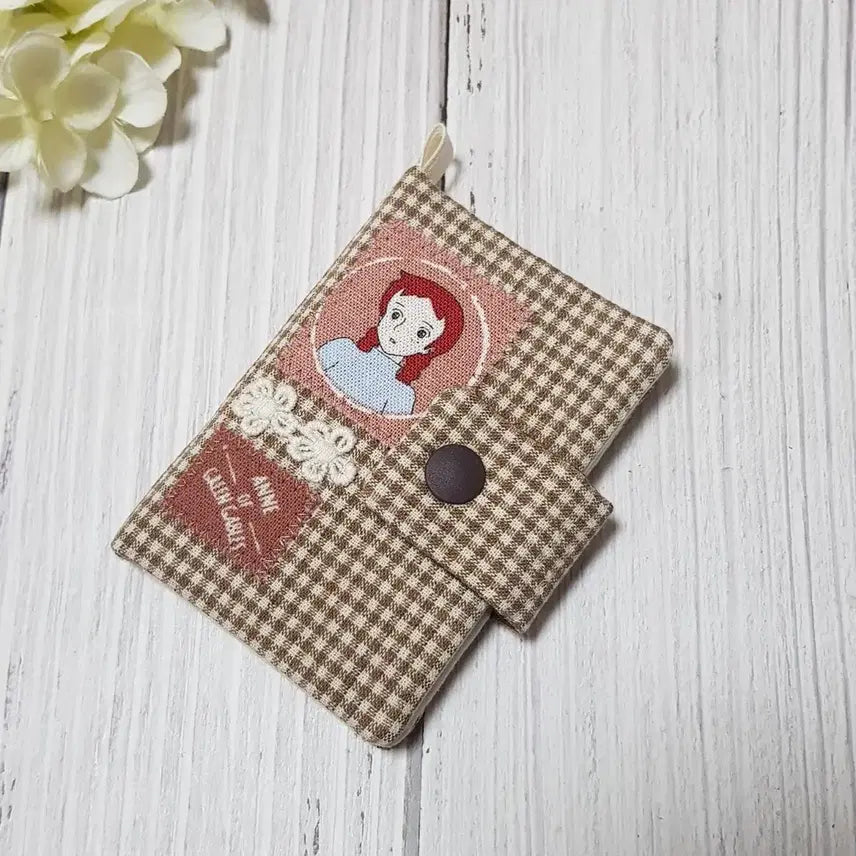 [BUNJANG] Handmade Anne of Green Gables Mini Card Wallet / 핸드메이드 빨강머리앤 미니카드지갑 (브라운체크1)