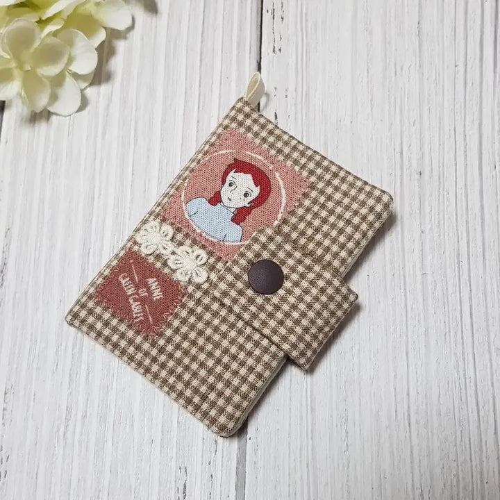 [BUNJANG] Handmade Anne of Green Gables Mini Card Wallet / 핸드메이드 빨강머리앤 미니카드지갑 (브라운체크1)
