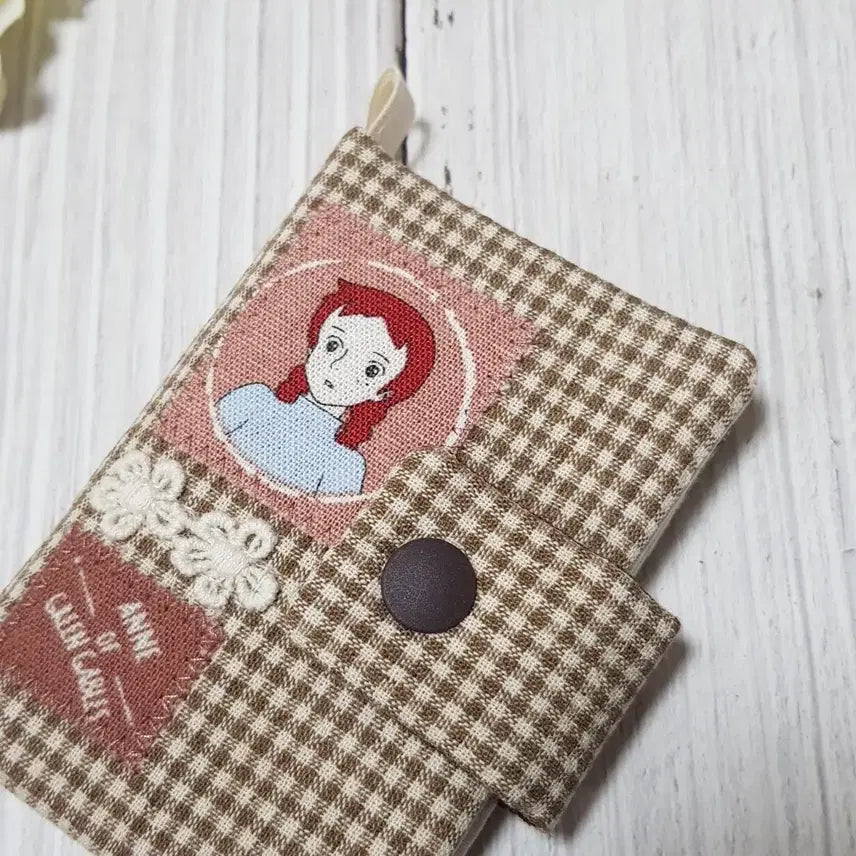 [BUNJANG] Handmade Anne of Green Gables Mini Card Wallet / 핸드메이드 빨강머리앤 미니카드지갑 (브라운체크1)