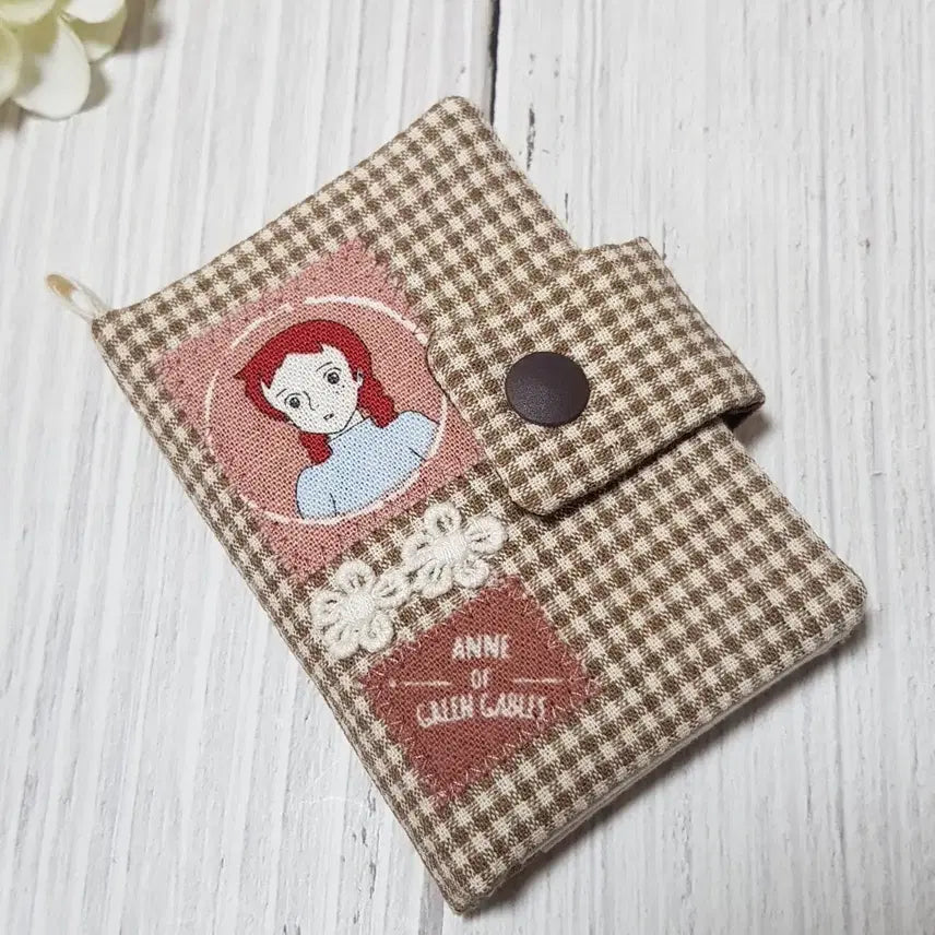 [BUNJANG] Handmade Anne of Green Gables Mini Card Wallet / 핸드메이드 빨강머리앤 미니카드지갑 (브라운체크1)