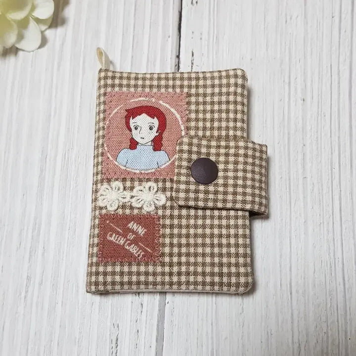 [BUNJANG] Handmade Anne of Green Gables Mini Card Wallet / 핸드메이드 빨강머리앤 미니카드지갑 (브라운체크1)