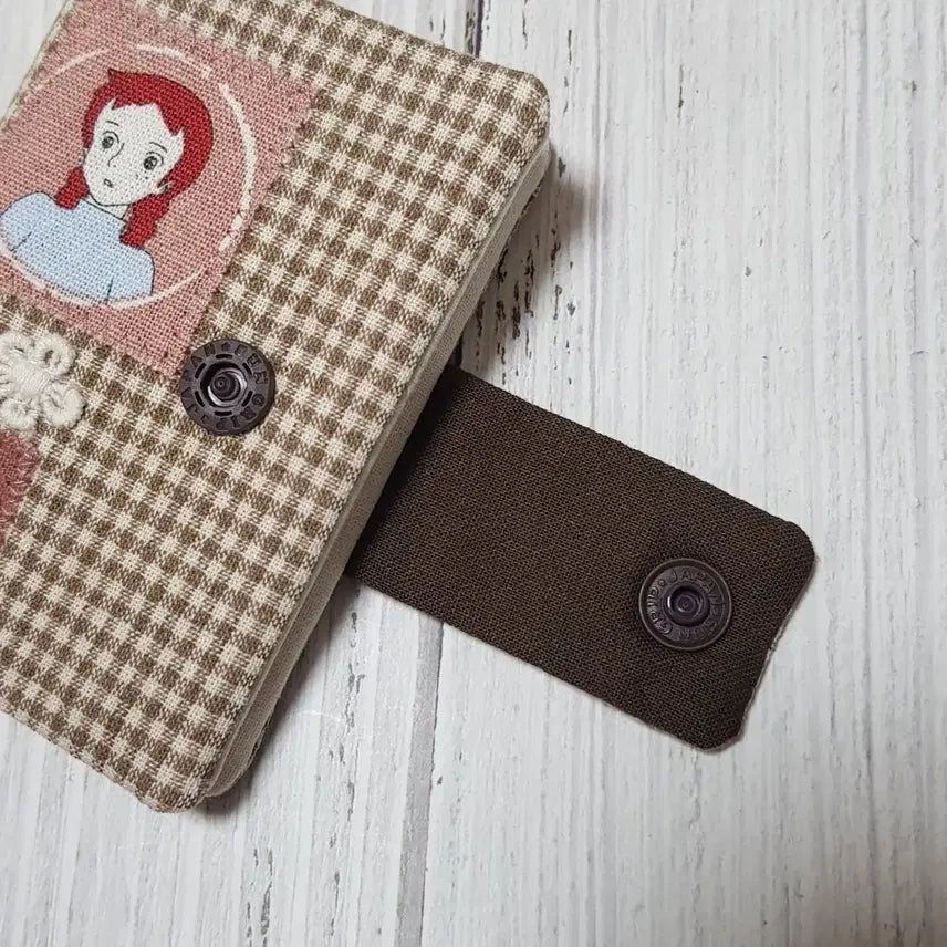[BUNJANG] Handmade Anne of Green Gables Mini Card Wallet / 핸드메이드 빨강머리앤 미니카드지갑 (브라운체크1)