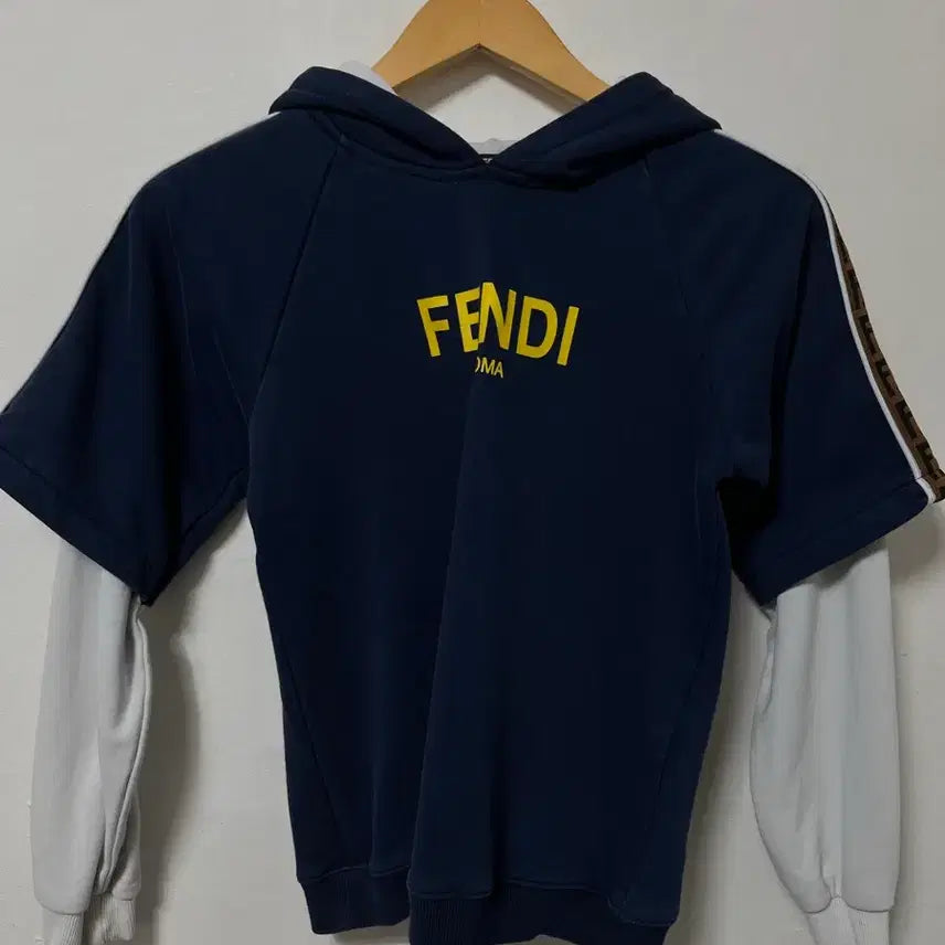 [BUNJANG] Layered Navy Hooded Sweatshirt / 44-55 네이비 레이어드 루드핏 후드티