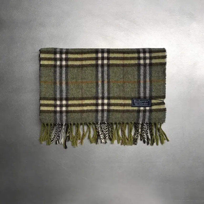 [BUNJANG] Burberry Lambswool Scarf Khaki / 버버리 정품 램스울 머플러 카키
