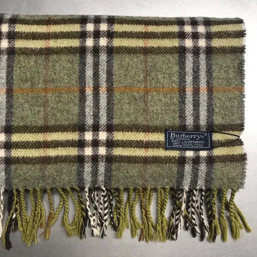 [BUNJANG] Burberry Lambswool Scarf Khaki / 버버리 정품 램스울 머플러 카키