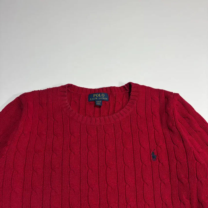 [BUNJANG] Polo Ralph Lauren Cable Knit Sweater / 폴로랄프로렌 레드 케이블 니트 스웨터