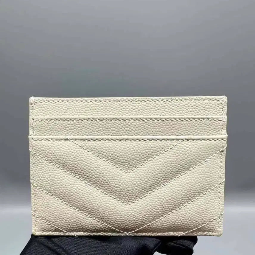 [BUNJANG] Saint Laurent Cassandra Matelassé Grain Leather Card Wallet / 생로랑 카산드라 마틀라세 그레인 레더 카드지갑 블랑 빈티지