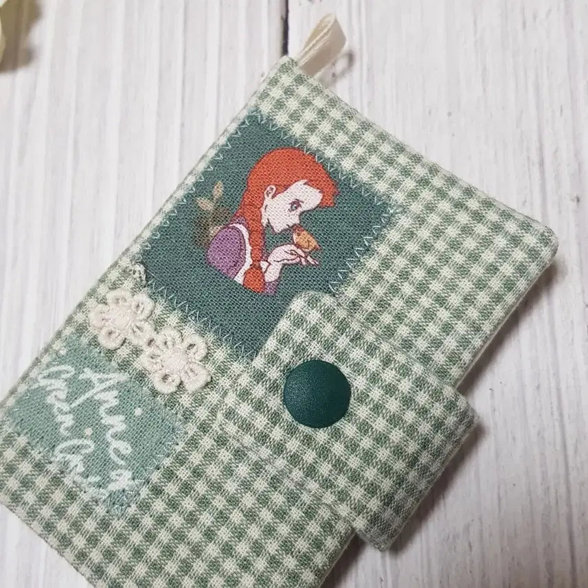 [BUNJANG] Handmade Anne of Green Gables Mini Card Wallet / 핸드메이드 빨강머리앤 미니카드지갑 (그린체크)