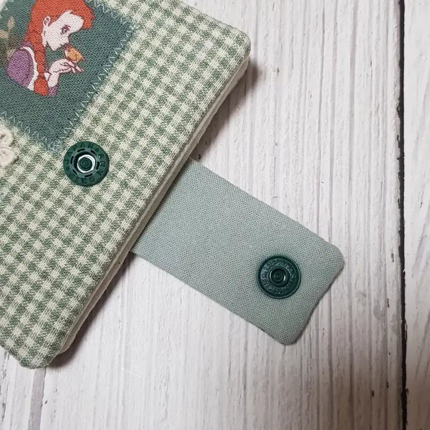 [BUNJANG] Handmade Anne of Green Gables Mini Card Wallet / 핸드메이드 빨강머리앤 미니카드지갑 (그린체크)