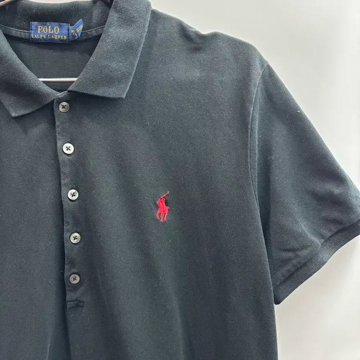 [BUNJANG] Polo Ralph Lauren Red Pony Polo Shirt / [여성 XL] 폴로 랄프로렌 블랙 레드포니 반팔 카라티 3.5