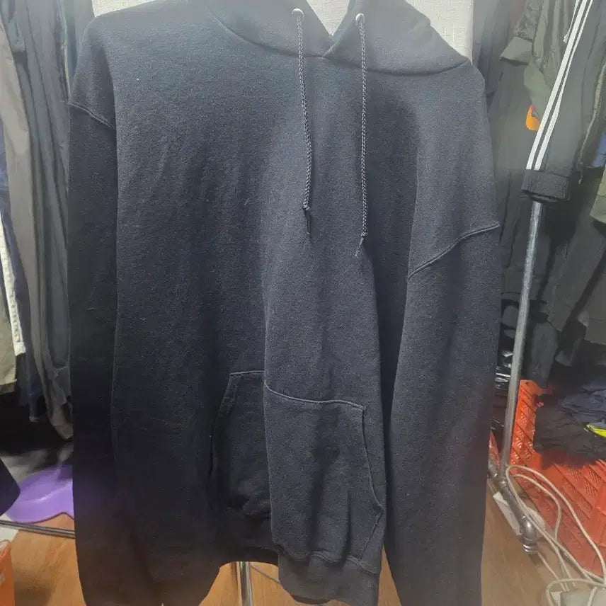 [BUNJANG] Champion Black Plain Hoodie / 챔피온  검정색 후드티 무지 후드