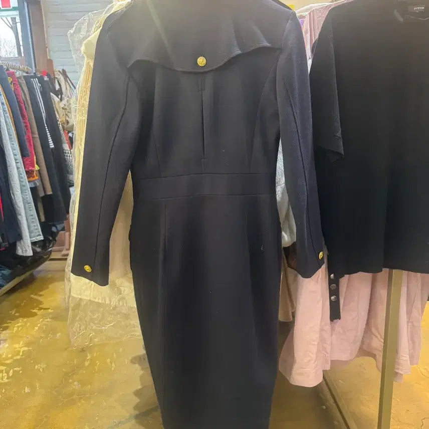 [BUNJANG] Gucci Navy Gold Button Dress / 구찌 네이비 금장 버튼 원피스