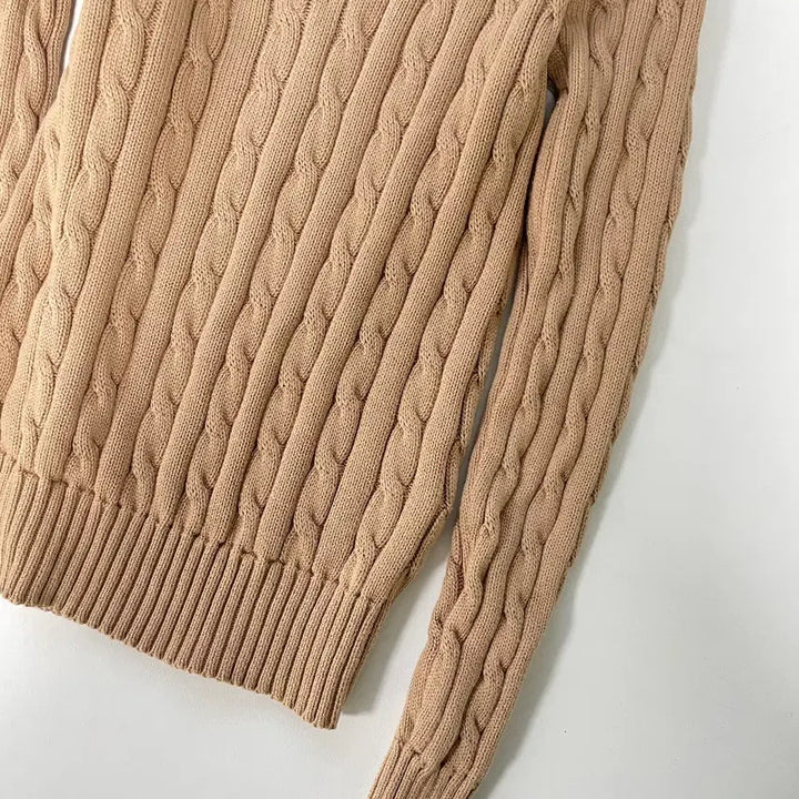 [BUNJANG] Polo Ralph Lauren Cable Knit V-Neck Sweater / [XS] 폴로 랄프로렌 코튼 케이블 꽈배기 브이넥 니트 스웨터 QR인증