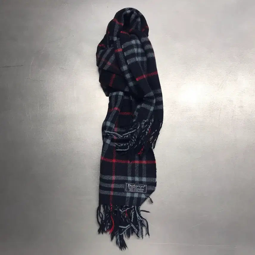 [BUNJANG] Burberry Cashmere Scarf Navy / 버버리 정품 캐시미어 머플러 네이비