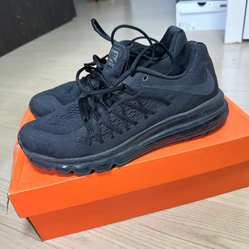 [BUNJANG] Nike Air Max 2015 Triple Black Sneakers / 나이키 에어맥스 2015 트리플블랙 265