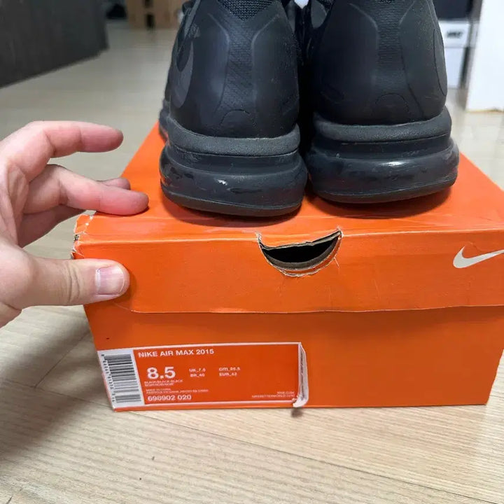 [BUNJANG] Nike Air Max 2015 Triple Black Sneakers / 나이키 에어맥스 2015 트리플블랙 265