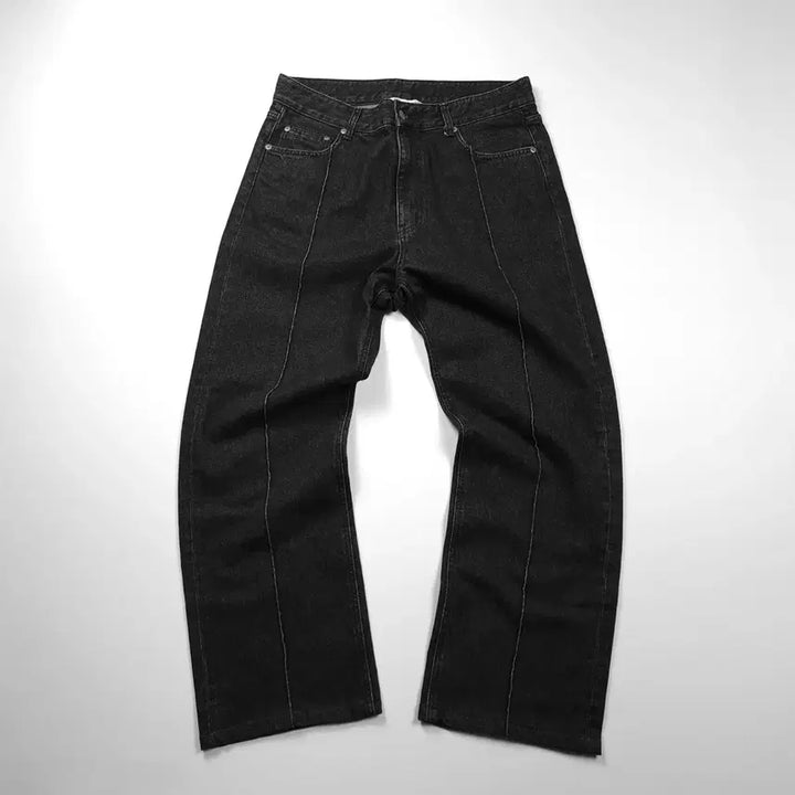 [BUNJANG] Uniform Bridge Black Denim Pants (L) / 유니폼브릿지 절개 디테일 흑청 데님 팬트 (L)