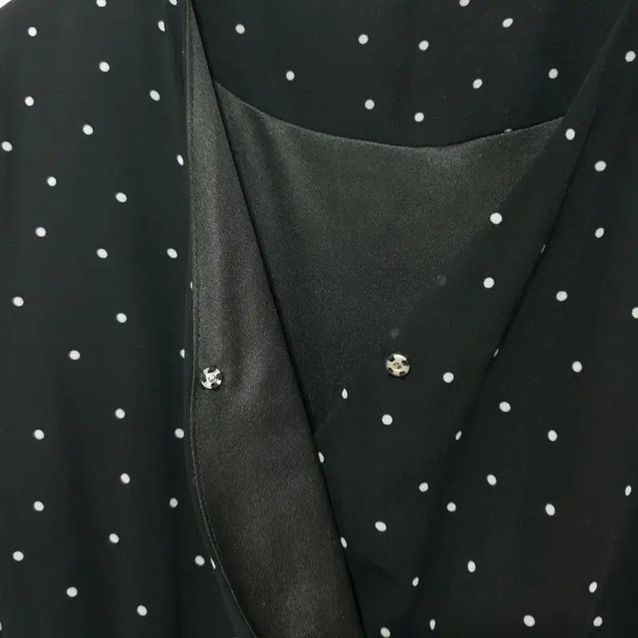 [BUNJANG] 66Girls Dot Pattern V-Neck Long Dress / 육육걸즈 도트 패턴 브이넥 롱 원피스 F_S0639