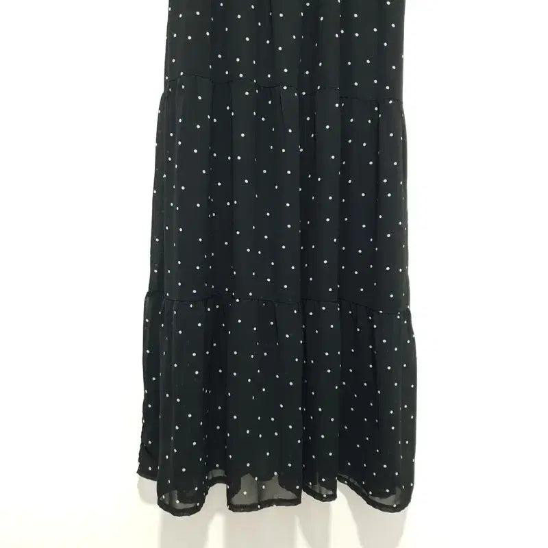 [BUNJANG] 66Girls Dot Pattern V-Neck Long Dress / 육육걸즈 도트 패턴 브이넥 롱 원피스 F_S0639