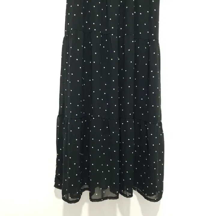 [BUNJANG] 66Girls Dot Pattern V-Neck Long Dress / 육육걸즈 도트 패턴 브이넥 롱 원피스 F_S0639
