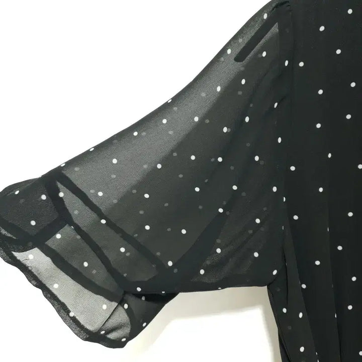 [BUNJANG] 66Girls Dot Pattern V-Neck Long Dress / 육육걸즈 도트 패턴 브이넥 롱 원피스 F_S0639