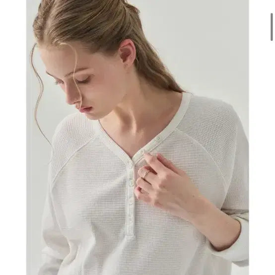 [BUNJANG] Drawfit Waffle Knit T-Shirt Ivory Small / <새상품> 와플 티셔츠 아이보리 스몰사이즈판매