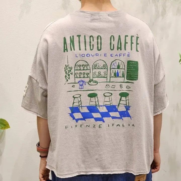 [BUNJANG] YK Cafe Short Sleeve T-shirt / 카페 반팔 티셔츠