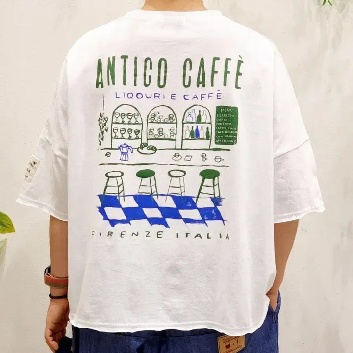 [BUNJANG] YK Cafe Short Sleeve T-shirt / 카페 반팔 티셔츠