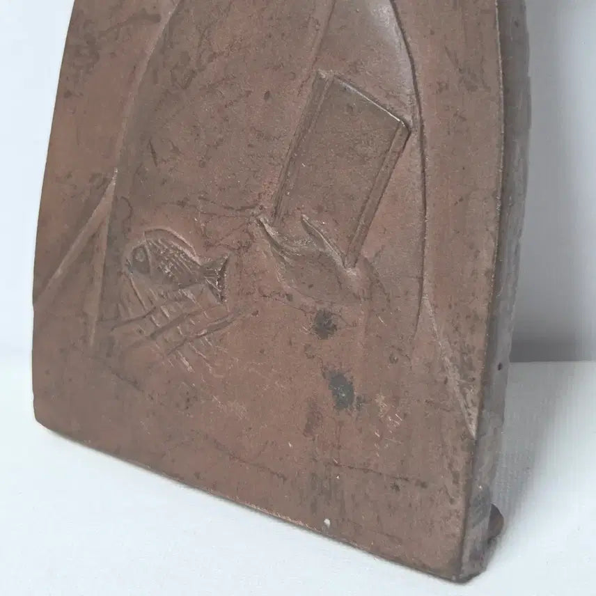 [BUNJANG] Antique 1960s St. Andrew Religious Relic / 앤틱 60년대 성인 안드레아 가톨릭 적동 무거움 금속 덩어리 성물 이타
