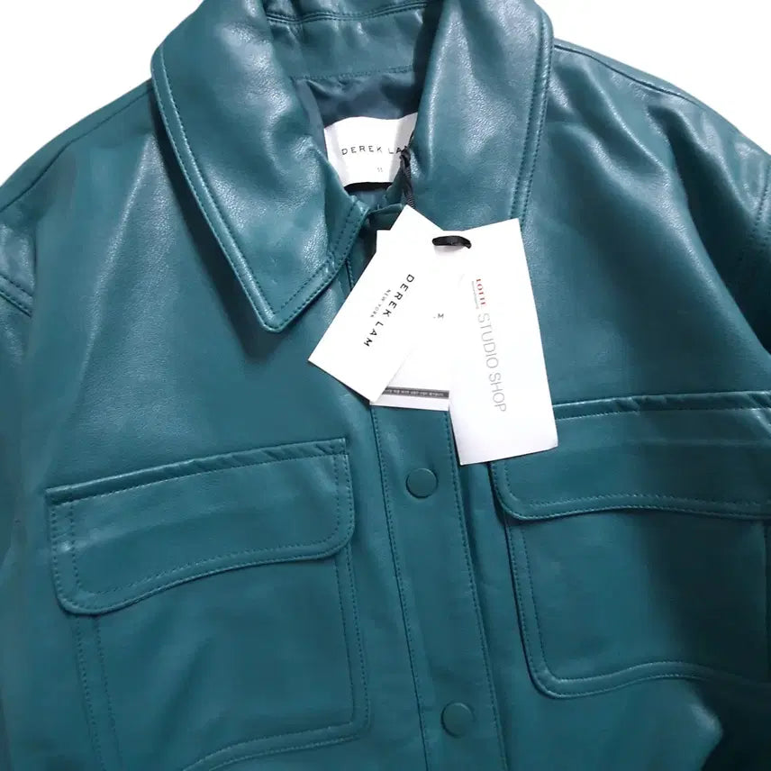 [BUNJANG] Derek Lam Faux Leather Windproof Jacket / 데렉램 새상품 2020 여성 방풍 허리끈 가죽 자켓 55