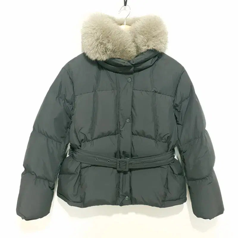 [BUNJANG] ZOOC Saga Fox Fur Goose Down Belted Short Padded Jacket / ZOOC 쥬크 사가폭스퍼 구스 다운 벨티드 숏 패딩 55_i5347