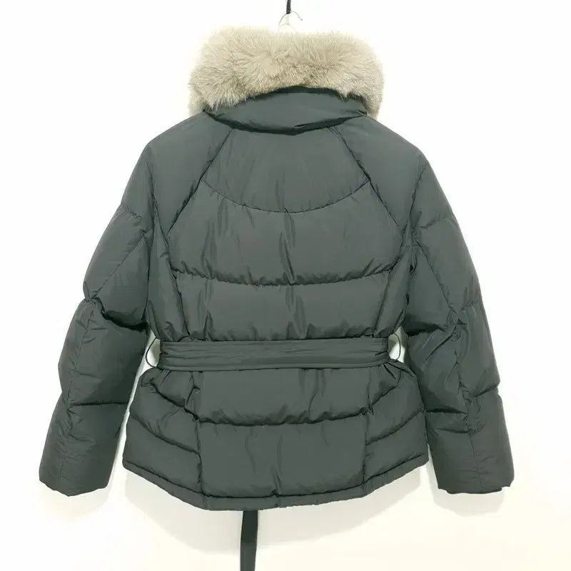 [BUNJANG] ZOOC Saga Fox Fur Goose Down Belted Short Padded Jacket / ZOOC 쥬크 사가폭스퍼 구스 다운 벨티드 숏 패딩 55_i5347