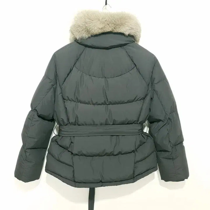 [BUNJANG] ZOOC Saga Fox Fur Goose Down Belted Short Padded Jacket / ZOOC 쥬크 사가폭스퍼 구스 다운 벨티드 숏 패딩 55_i5347