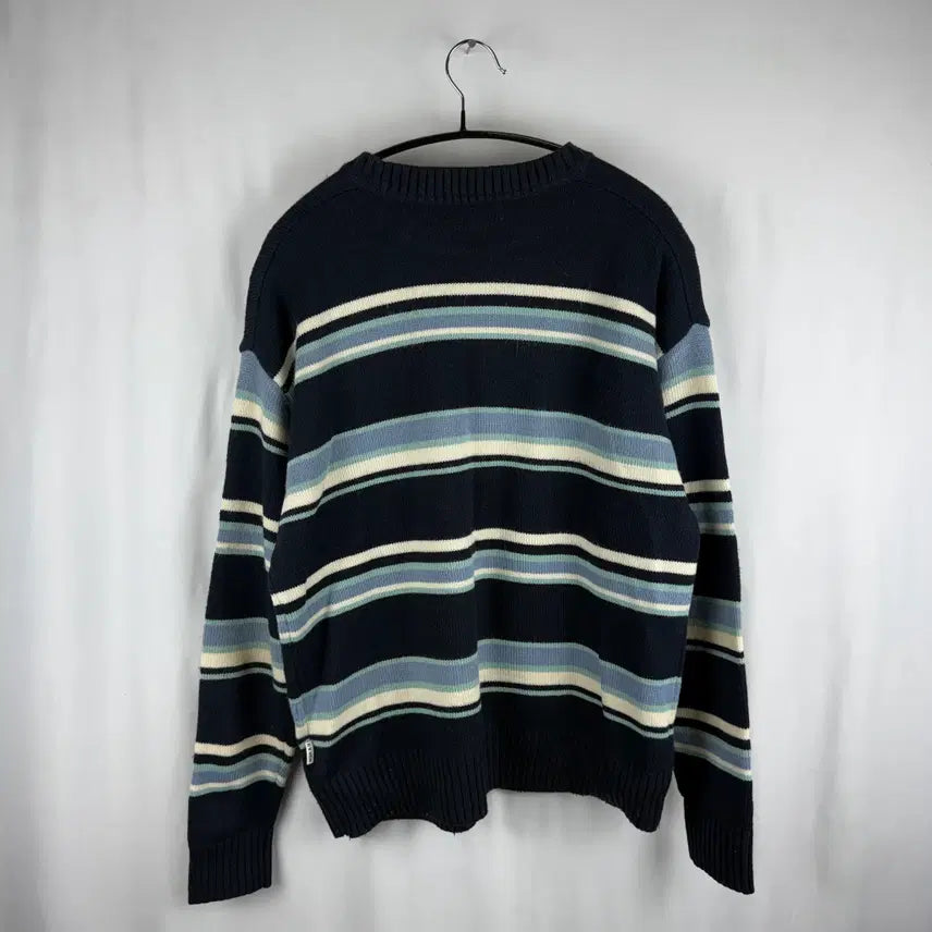[BUNJANG] Who.A.U Stripe Bear Round Knit / S) 후아유 스트라이프 베어 라운드 니트