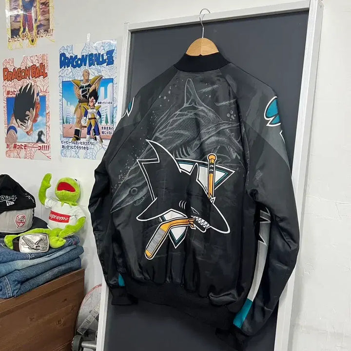 [BUNJANG] American Vintage San Jose Sharks Bomber Jacket / 90s American Vintage 올드스쿨 산호세 샤크스 봄버 자켓