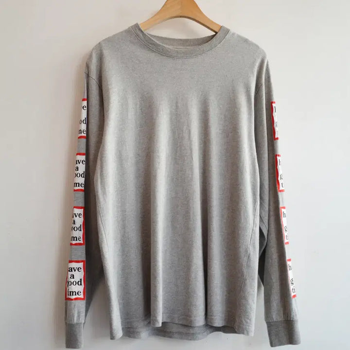 [BUNJANG] HAVE A GOOD TIME Printed Long Sleeve Shirt / HAVE A GOOD TIME 프린팅 롱슬리브