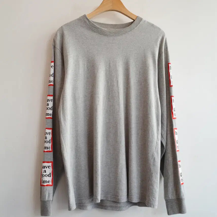 [BUNJANG] HAVE A GOOD TIME Printed Long Sleeve Shirt / HAVE A GOOD TIME 프린팅 롱슬리브