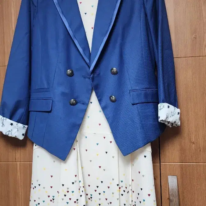 [BUNJANG] YSB Heart Pattern Half Sleeve Dress and Jacket / YSB(예스비) 하트 패턴 반팔 원피스,자켓