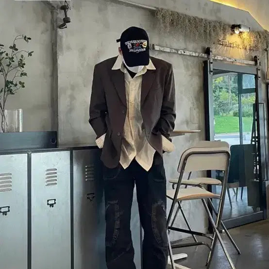 [BUNJANG] Drawfit Dark Brown Blazer / 드로우핏 다크브라운 블레이저