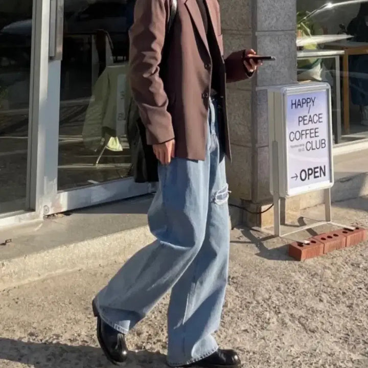 [BUNJANG] Drawfit Dark Brown Blazer / 드로우핏 다크브라운 블레이저