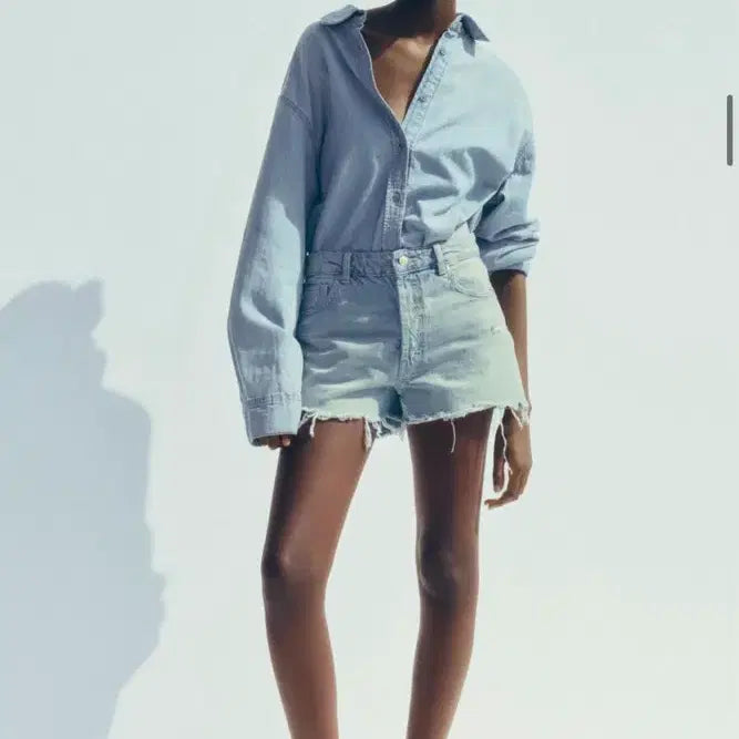 [BUNJANG] Zara Crop Baggy Denim Shorts 32 / 자라 크롭 배기 데님 쇼츠 반바지 청반바지 32
