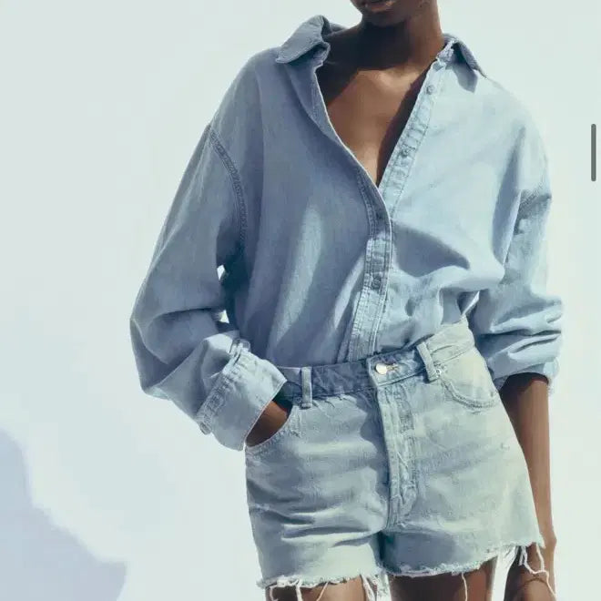 [BUNJANG] Zara Crop Baggy Denim Shorts 32 / 자라 크롭 배기 데님 쇼츠 반바지 청반바지 32