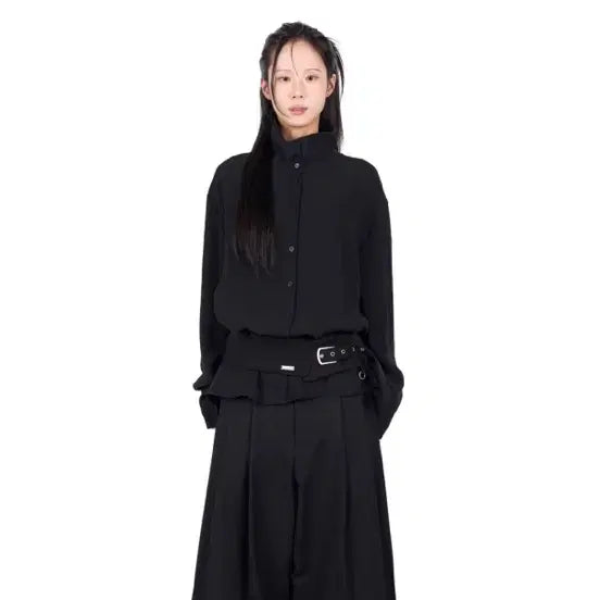 [BUNJANG] Lit.K Black Wide Pants Set / 리트킴 블랙 와이드 팬츠 셋업