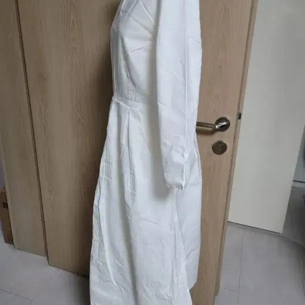 [BUNJANG] White Linen Long Dress / 화이트 긴팔 롱 원피스